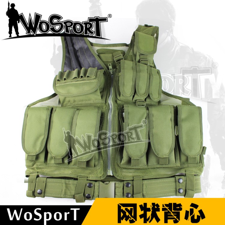 WoSporT廠家直銷野戰CS防護裝備特種兵作戰訓練鋼絲網狀戰術背心