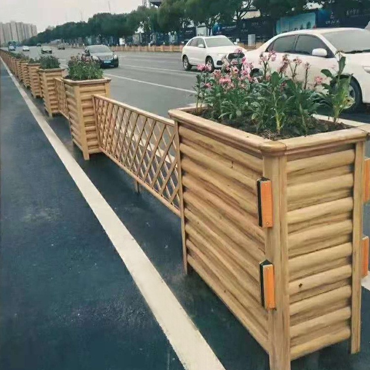 戶外定制鋁合金塑木花箱 組合花槽花車花壇