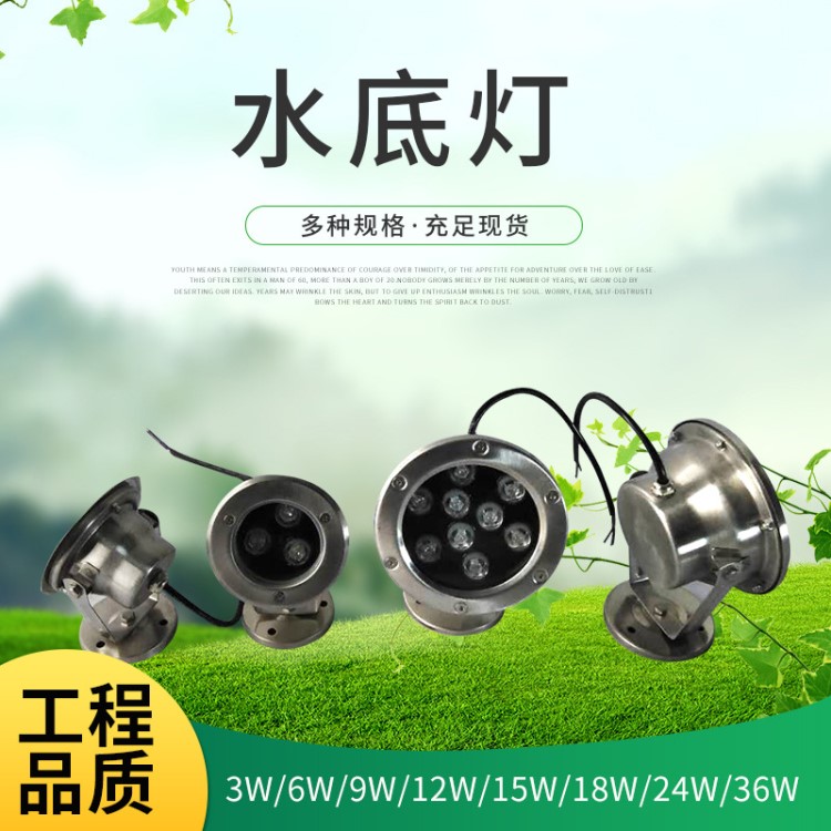 批發304不銹鋼LED水底燈rgb七彩水下燈泳池燈噴泉燈低壓12V/24V