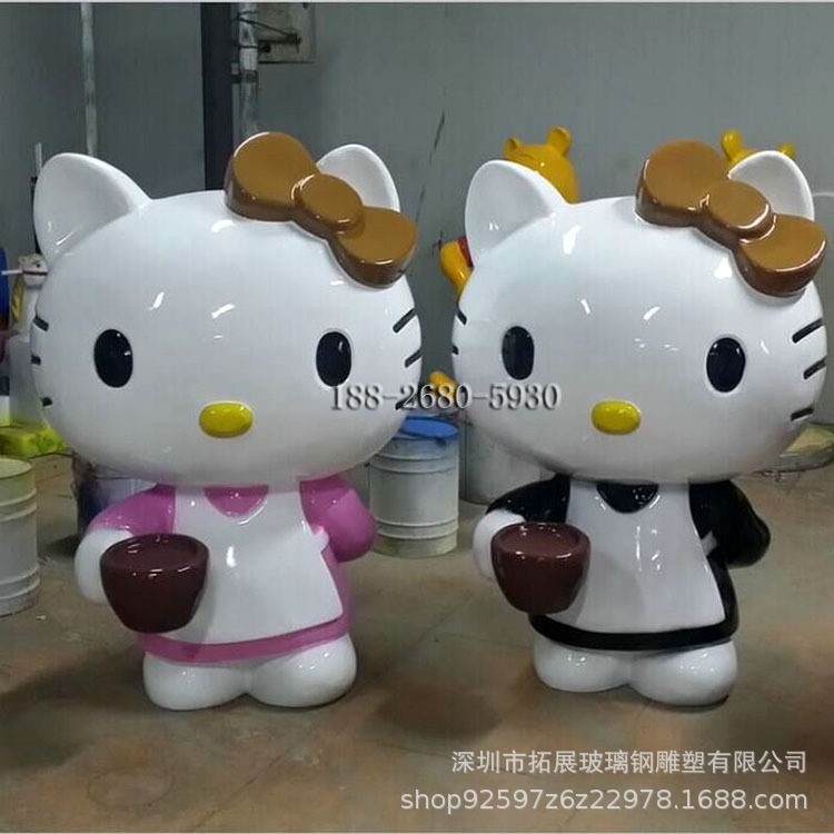 玻璃鋼卡通貓公仔玻璃纖維凱蒂貓hellokitty模型商場(chǎng)廣場(chǎng)擺件雕塑