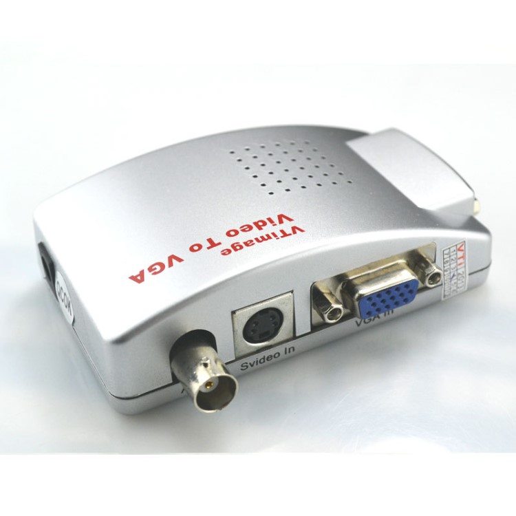 e宙BNC轉VGA視頻轉換器維真AV轉VGA電視轉電腦S端子模擬轉VGA