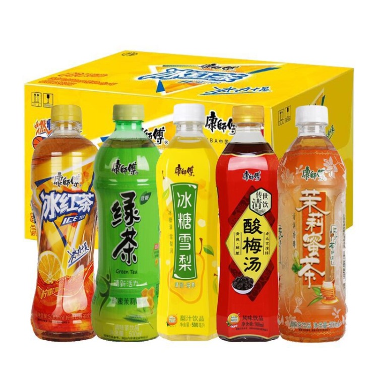 康師傅飲料500ml*15瓶整箱 冰紅茶/酸梅湯/蜂蜜綠茶/冰糖雪梨飲品