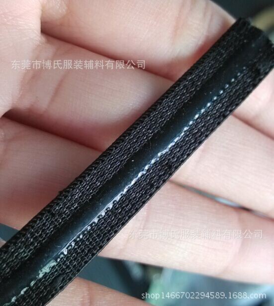 東莞便宜滴膠廠夕膠直線波浪硅膠松緊帶提花帶織帶滴塑點膠涂層