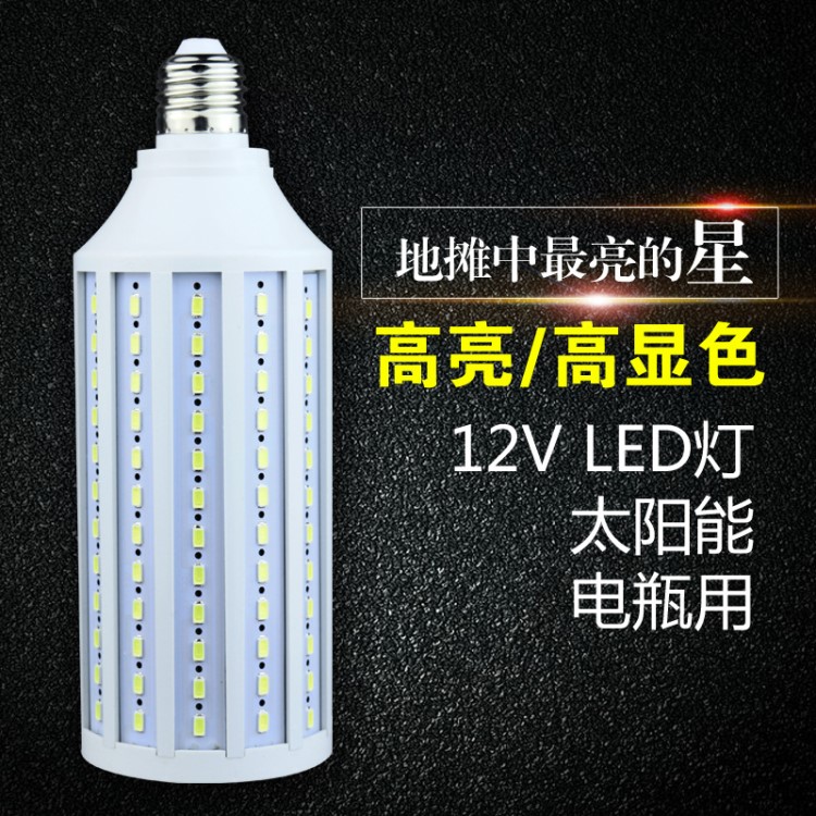 工廠直銷12伏LED玉米燈太陽能路燈低壓電瓶燈48v夜市擺攤照明燈泡