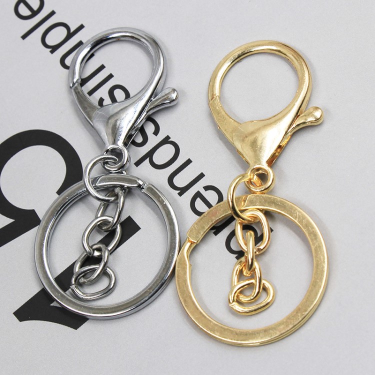 金属电镀保色龙虾扣大八字钥匙扣配件饰品钥匙圈挂件义乌厂家现货