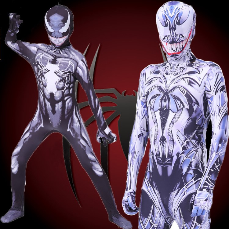 毒液蜘蛛侠儿童毒液cos服装漫威英雄系列黑色蜘蛛侠漫威紧身衣