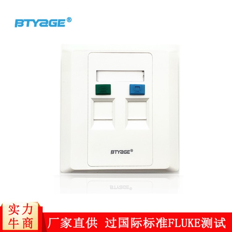 廠家供應(yīng)加厚豪華款BTYAGE 86型雙口電腦網(wǎng)絡(luò)信息面板達(dá)標(biāo)過測