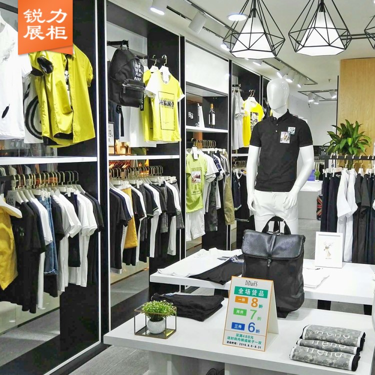 廠家定制休閑服裝店展示架落地式男女裝店展示架不銹鋼靠墻陳列架