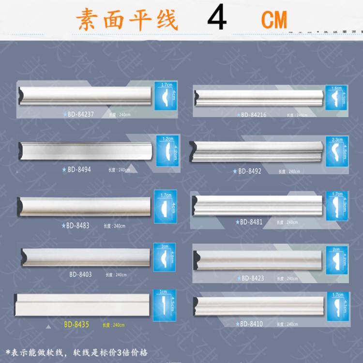 PU裝飾平線條 PU仿石膏線背景墻邊框PU收口線 PU軟線孤線中式線條