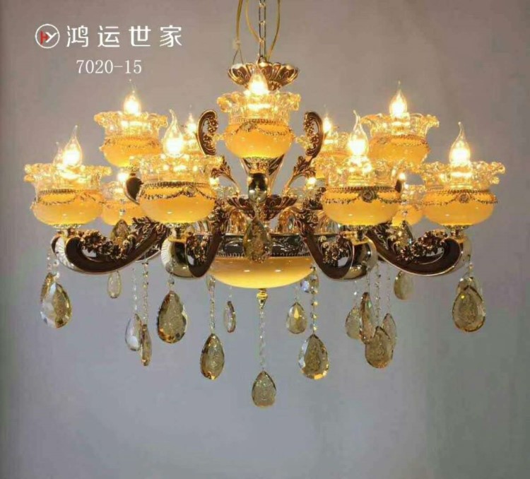 簡(jiǎn)歐式吊燈 客廳水晶吊燈鋅合金大氣奢華復(fù)式樓家用臥室餐廳燈具