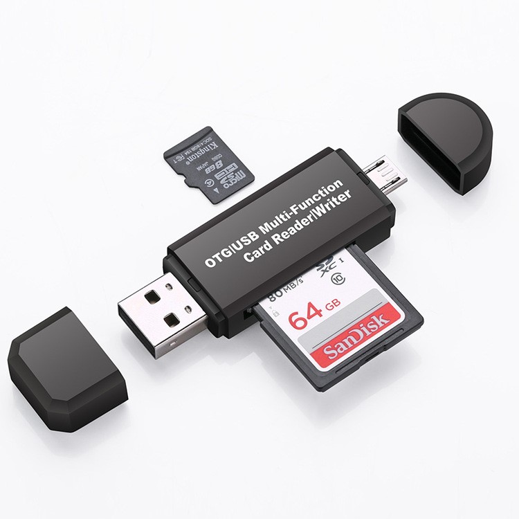YC310工廠OTG讀卡器USB 2.0多功能讀卡器SD卡64G手機(jī)TF讀卡器私模