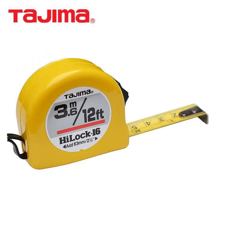 田岛 测量工具 公英制米尺盒尺 钢卷尺子刻度清晰 l16-36m/ft