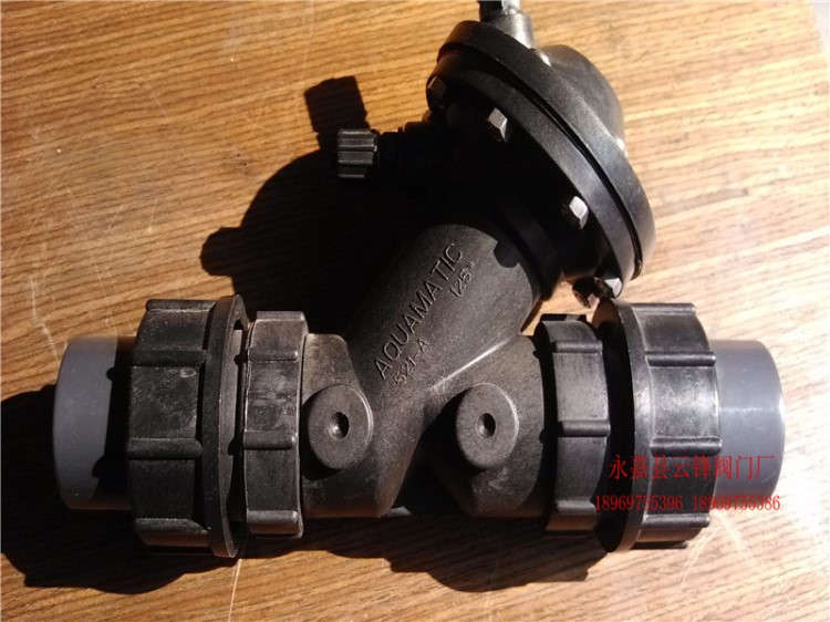 美國AQUAMATIC氣動塑料Y型隔膜閥521-A125#K524-A K520 K526