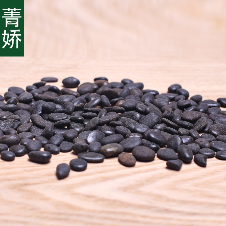 菁嬌 現貨供應各種規格天然黑石子 黑色鵝卵石  微景觀鋪路石頭