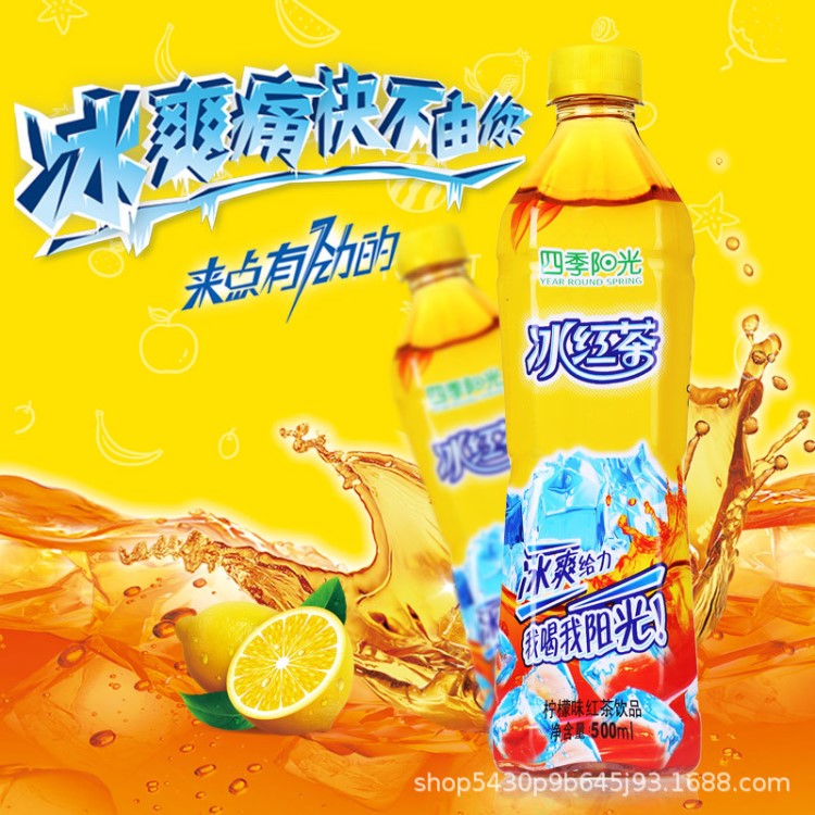 500ml小瓶冰紅茶飲料 四季陽光廠家批發(fā)代理加盟夏季飲品瓶裝整箱