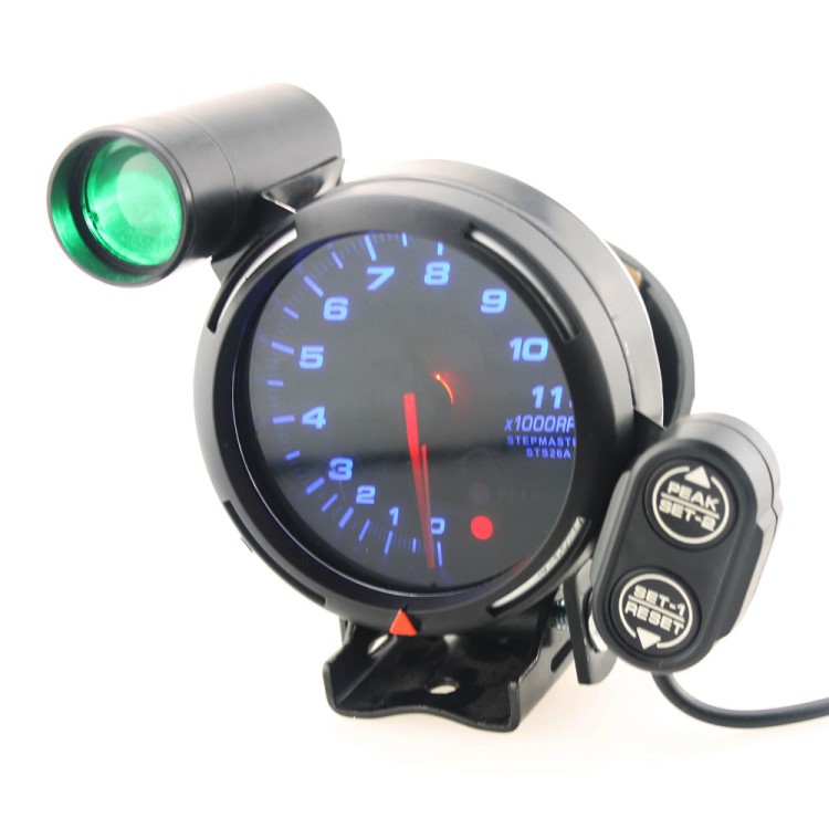 3.75寸轉(zhuǎn)速表TACHOMETER 藍(lán)光   12V汽車改裝儀表跨境