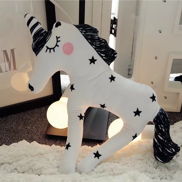 新款INS裝飾獨角獸玩具抱枕 亞馬遜速賣通小馬公仔一件代發