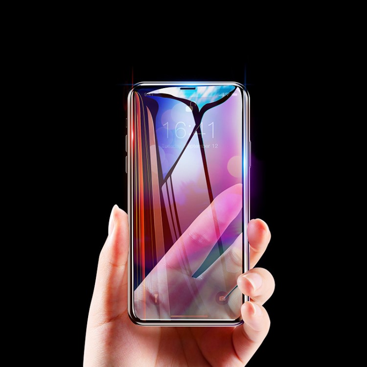 倍思适用iphonexs防爆膜6.16.5寸手机贴膜苹果xr不碎边全屏曲面膜