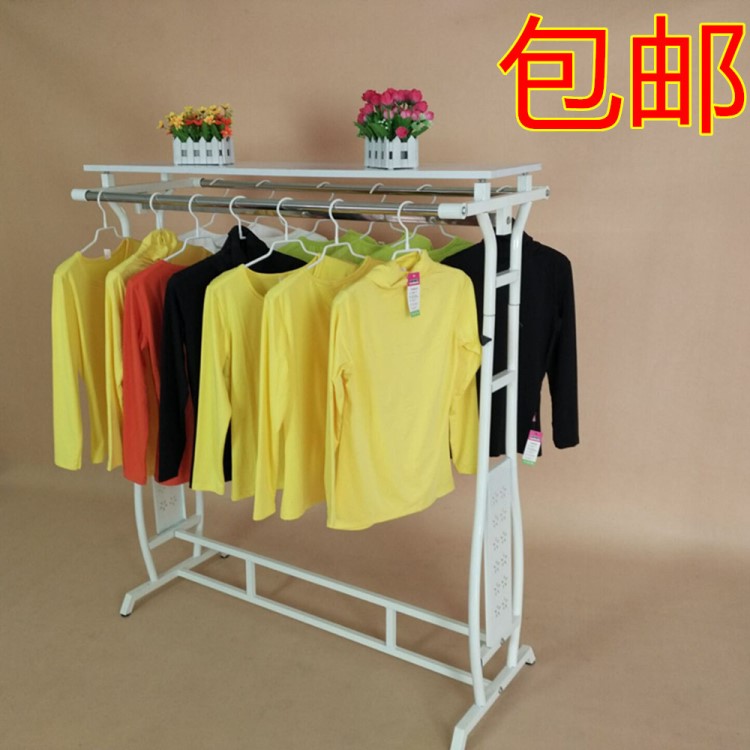 包邮服装货架展示架立体落地双杠中岛架服装店衣服架童装中岛货架