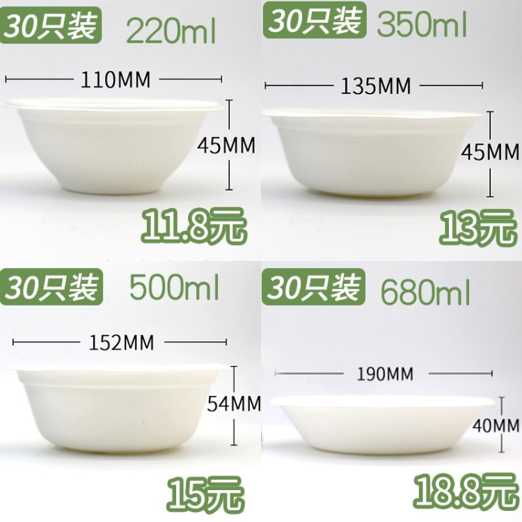 一次性紙碗圓形加厚降解套裝家用餐具打包燒烤碗可碗碟環(huán)保餐具