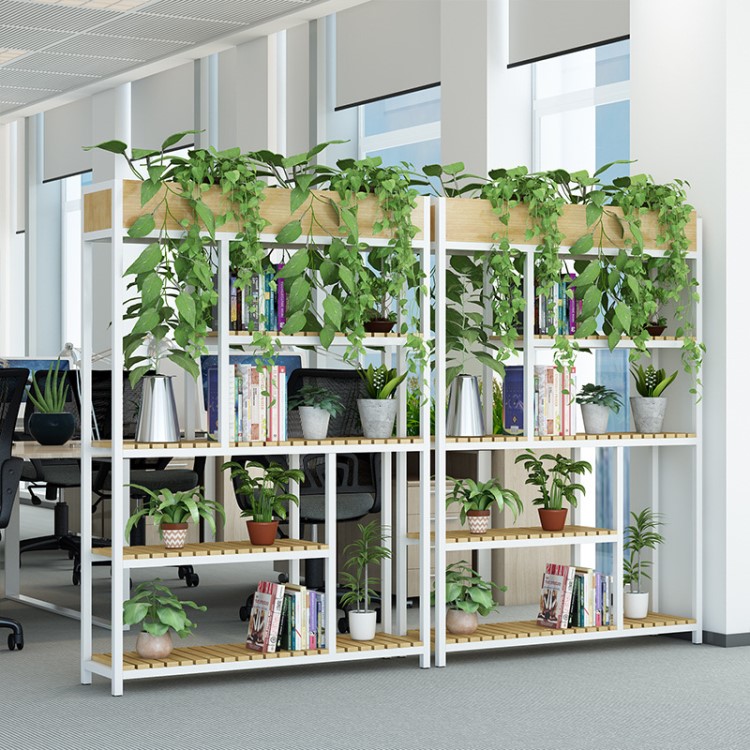 鐵藝書架客廳綠植架餐廳屏風工業風隔斷裝飾花架玄關辦公室置物架