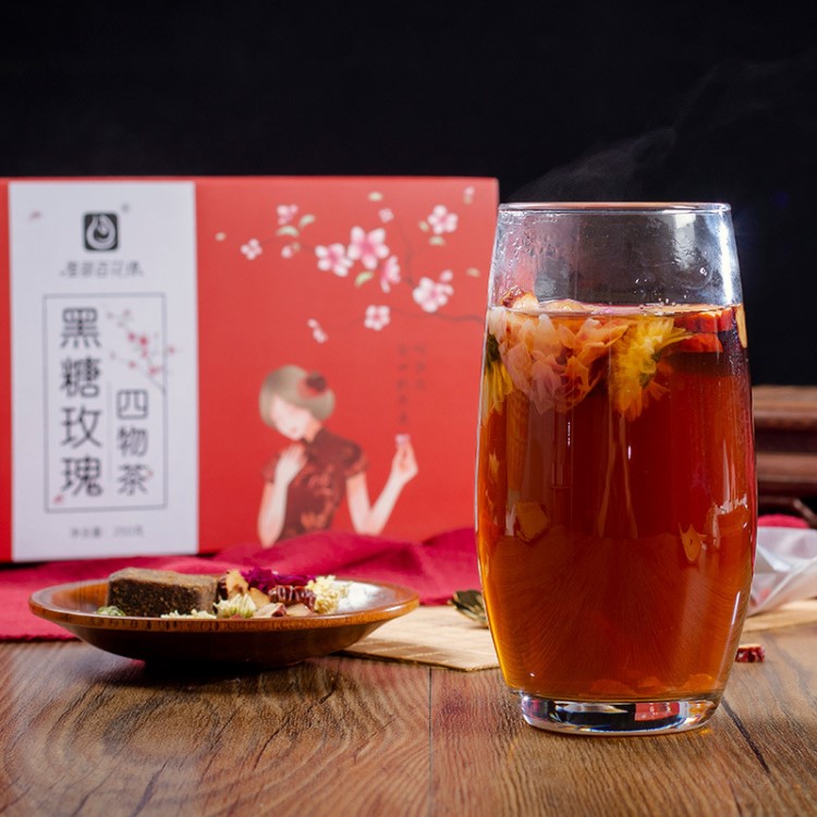 黑糖玫瑰四物茶組合花茶定制oem貼牌代加工