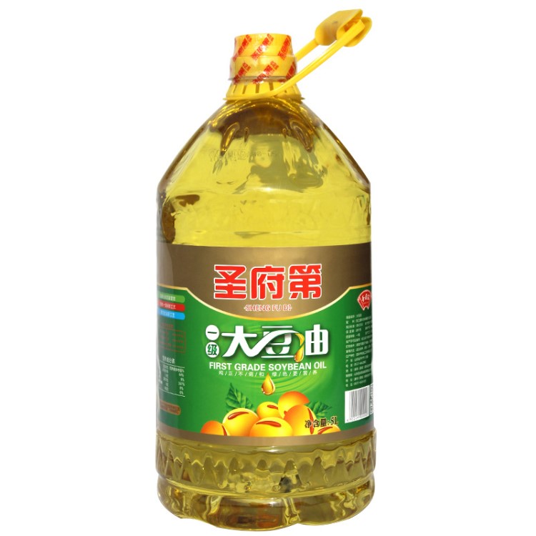 山東圣府級(jí)大豆油 5L 色拉油 餐飲專用油 裝蛋糕烘焙炒菜油