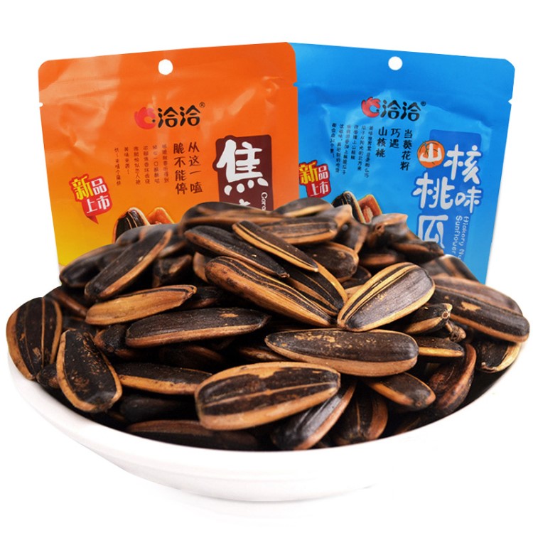 包郵 洽洽焦糖/山核桃香瓜子108g 休閑零食品批發(fā) 堅(jiān)果炒貨 年貨