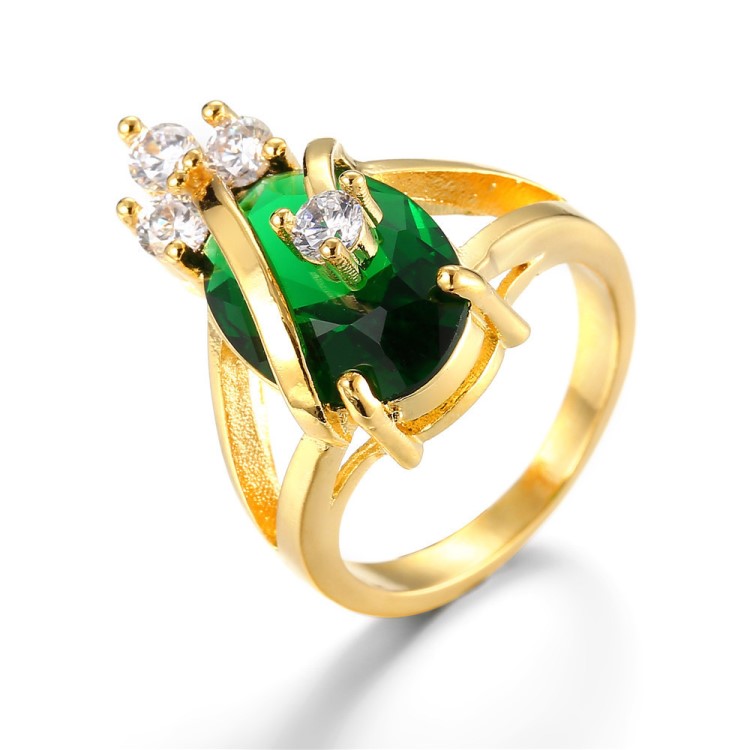 18K歐美奢華鑲鉆綠寶石戒指 進擊的巨人指環 一件代發 一件混批