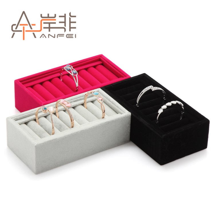 岸非 絨面手鐲盒玉鐲展示架 玉器店展示道具 手鐲展示架批發(fā)