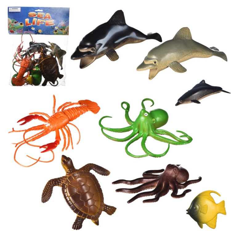 跨境仿真海洋動(dòng)物模型玩具發(fā)聲海底世界海龜章魚(yú)龍蝦兒童益智玩具