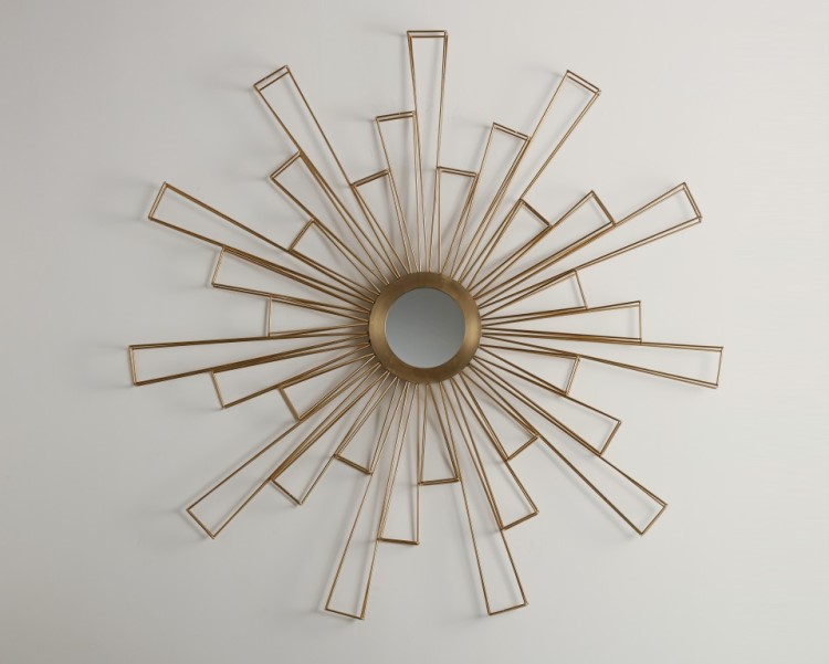 铁艺立体墙饰墙上挂饰客厅壁饰餐厅墙面装饰太阳镜子创意现代玄关