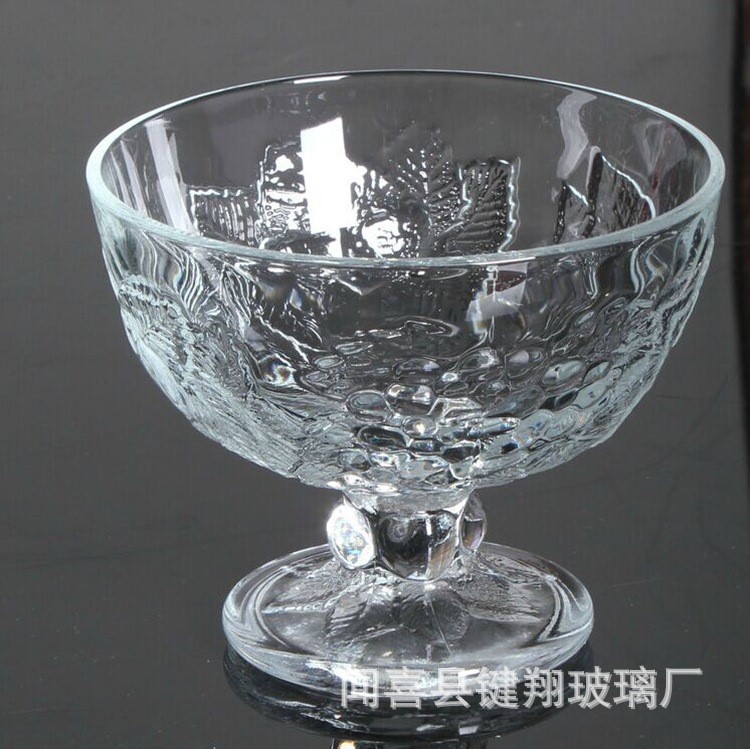 【玻璃杯】 綻放蓮花高腳廣口奶酪冰淇淋杯 玻璃杯