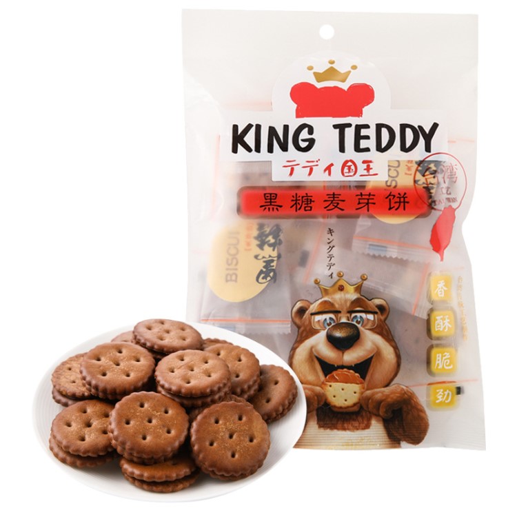 臺灣 KINGTEDDY獨立包裝咸蛋黃黑糖麥芽餅106g 整箱40袋