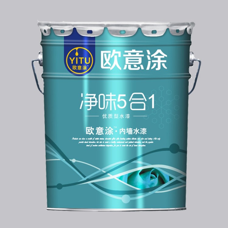 100斤內墻乳膠漆歐意涂凈味5合1墻面漆白色彩色室內防霉防水油漆