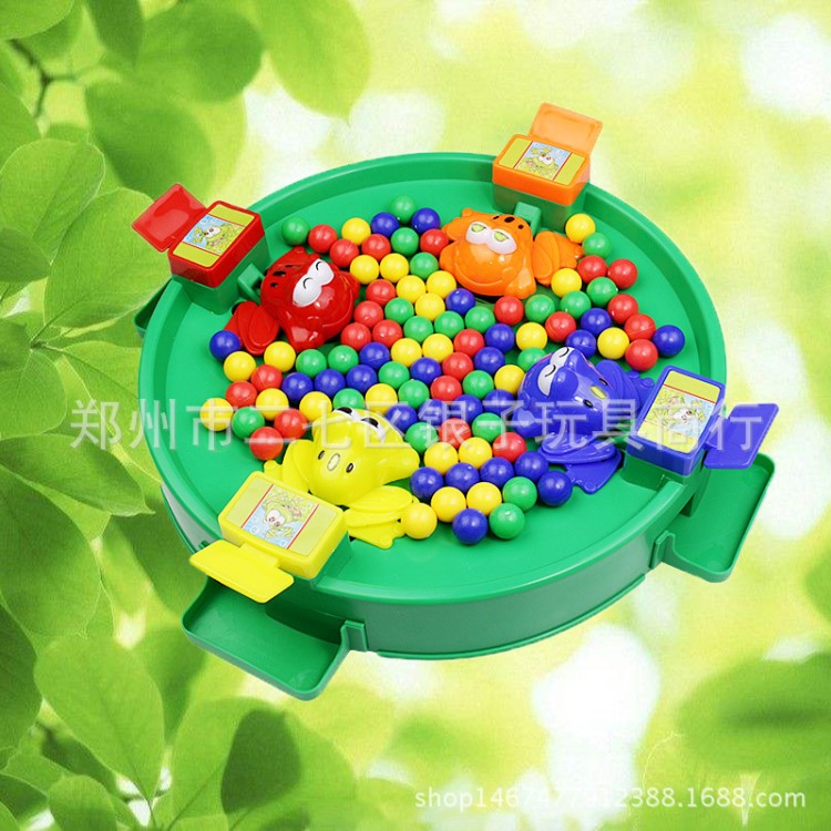 抖音同款青蛙吃豆玩具大號益智搶珠三人多人親子互動啟蒙桌面玩具
