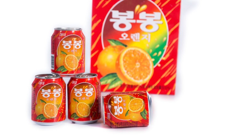 整箱韓國海太桔果汁果粒橘果肉果粒飲料238ML*72罐裝批發(fā)禮盒