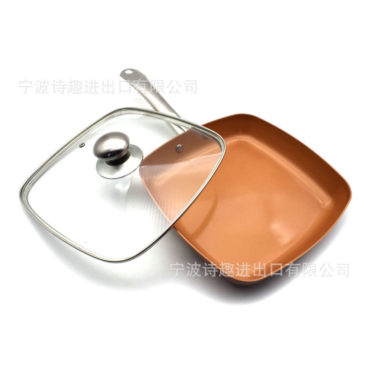 copper pan10寸铜丝色陶瓷煎盘 铝煎盘 铝制平底锅