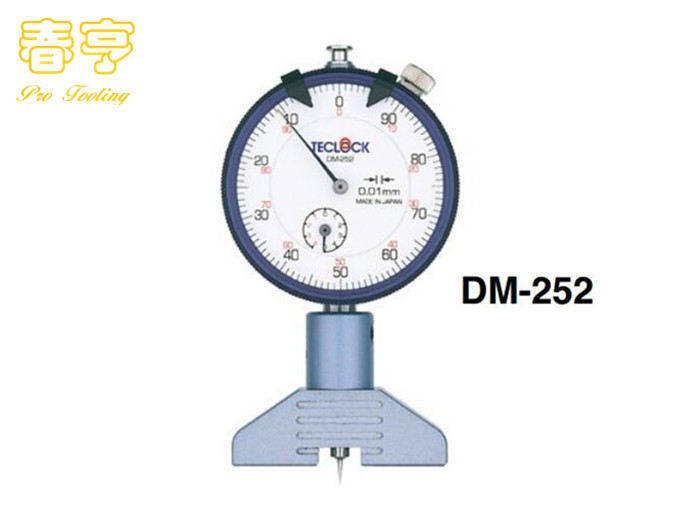 日本得乐TECLOCK指针式厚度计DM-252 厚度表 深度百分表