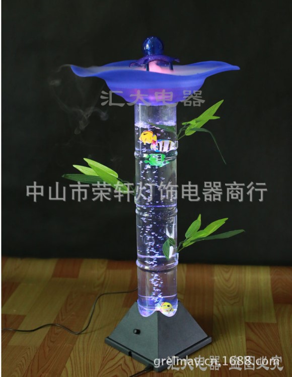 供應(yīng)水柱加濕器裝飾品七彩LED燈型號(hào)893 落地裝飾噴霧器