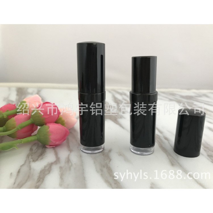 透明低托唇膏管包材廠(chǎng)家直銷(xiāo) 圓形黑管口紅管彩妝包材定制生產(chǎn)