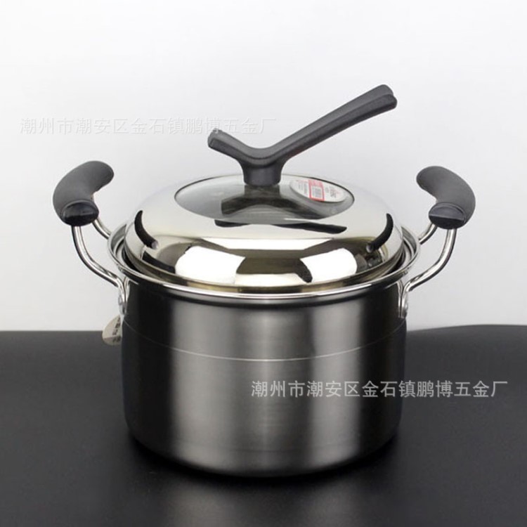 無磁不銹鋼1厘加厚美式高鍋可立組合蓋高鍋湯鍋18cm-28cm廚房用品