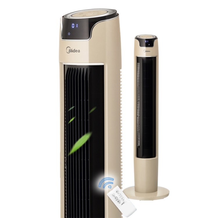 美的電風扇遙控落地家用臺式無葉立式壁扇輕奢塔扇FZ10-16BRW