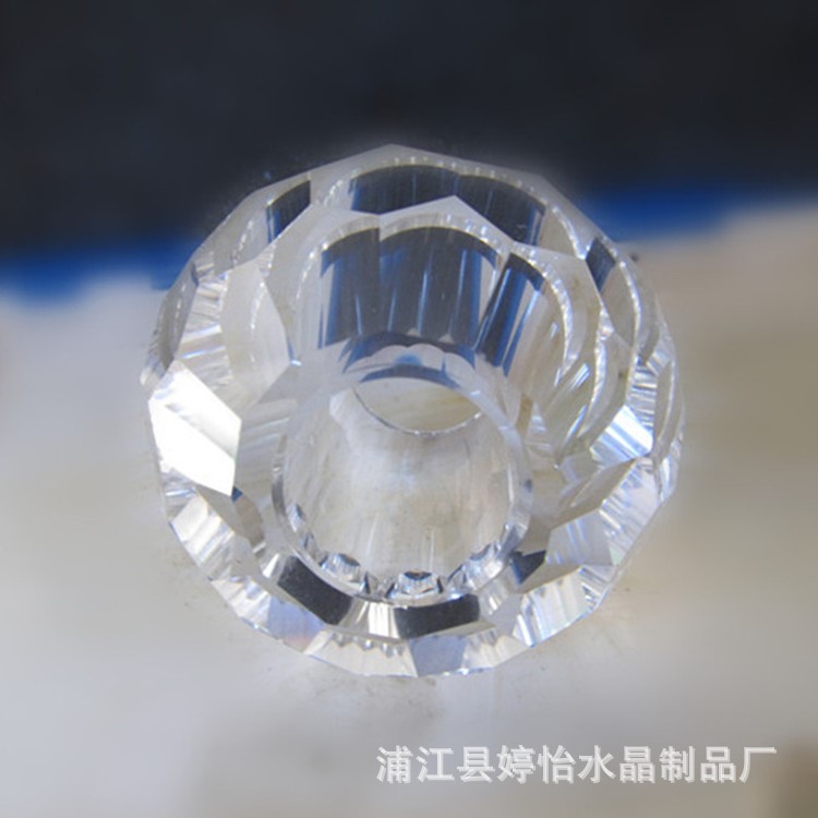 廠(chǎng)家直銷(xiāo)創(chuàng)意水晶鉆工藝品擺件50MM中孔水晶刻面球 歐式家具拉手