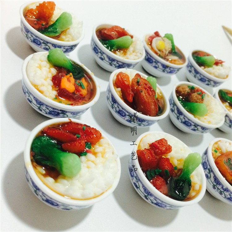 仿真食物小碗蓋澆飯冰箱貼磁貼創意米飯立體磁鐵石便利貼滿