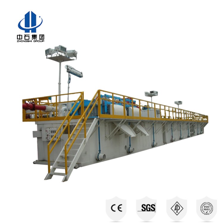 API鉆井泥漿固體控制系統(tǒng)，包括泥漿罐、頁巖振動除砂器和除泥器
