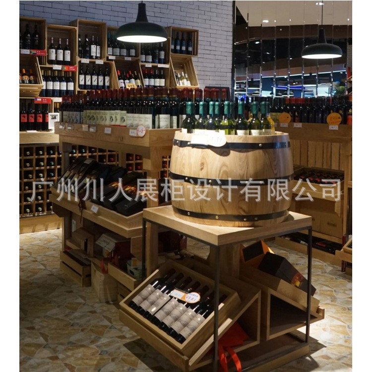 烟酒柜造型展示柜红酒展会专柜复古白酒展示高柜中岛双面酒柜