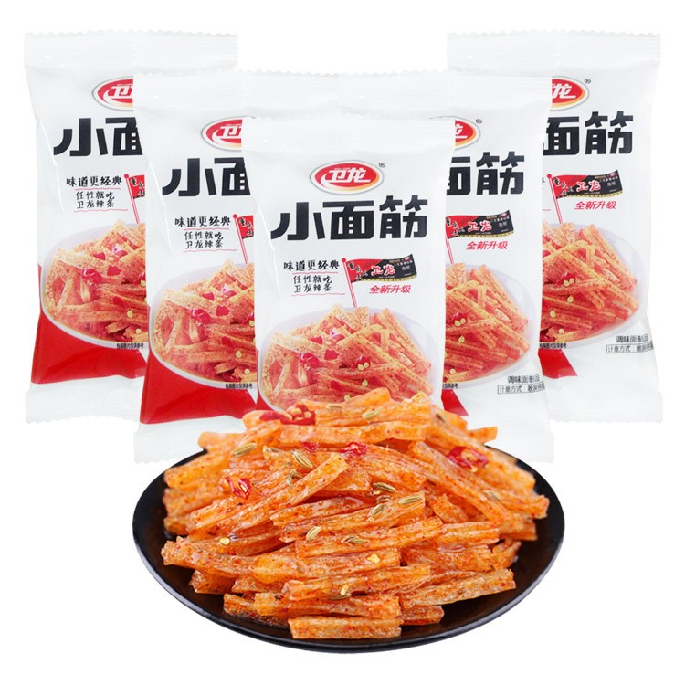 衛(wèi)龍辣條整箱 衛(wèi)龍小面筋10斤/箱 香辣麻辣休閑食品 素肉零食批發(fā)