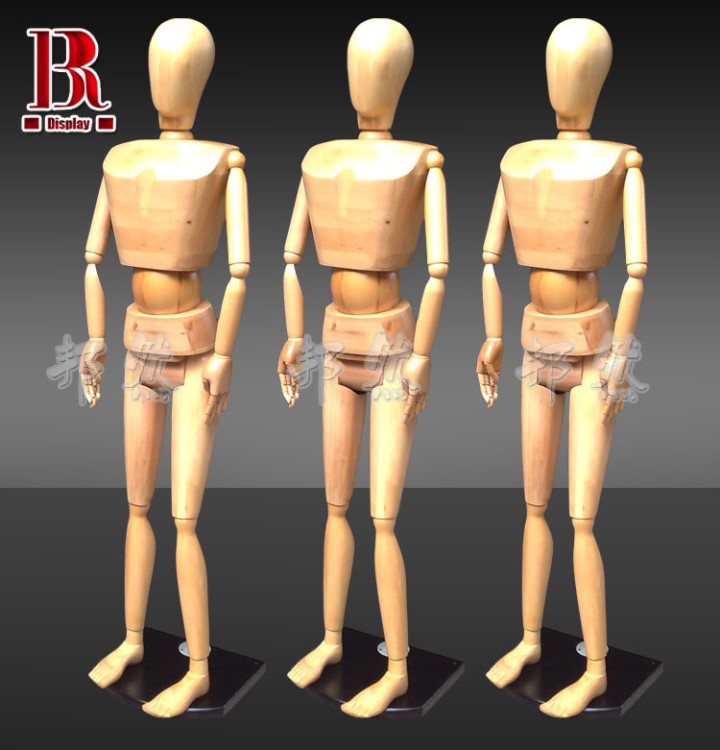 真人比例木頭櫥窗模特服裝展示道具180cm木質(zhì)人臺打版制衣模特