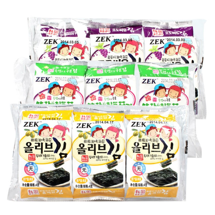 韓國 ZEK海苔12g/15g 海飄紫菜辦公室休閑即食零食品批發(fā)